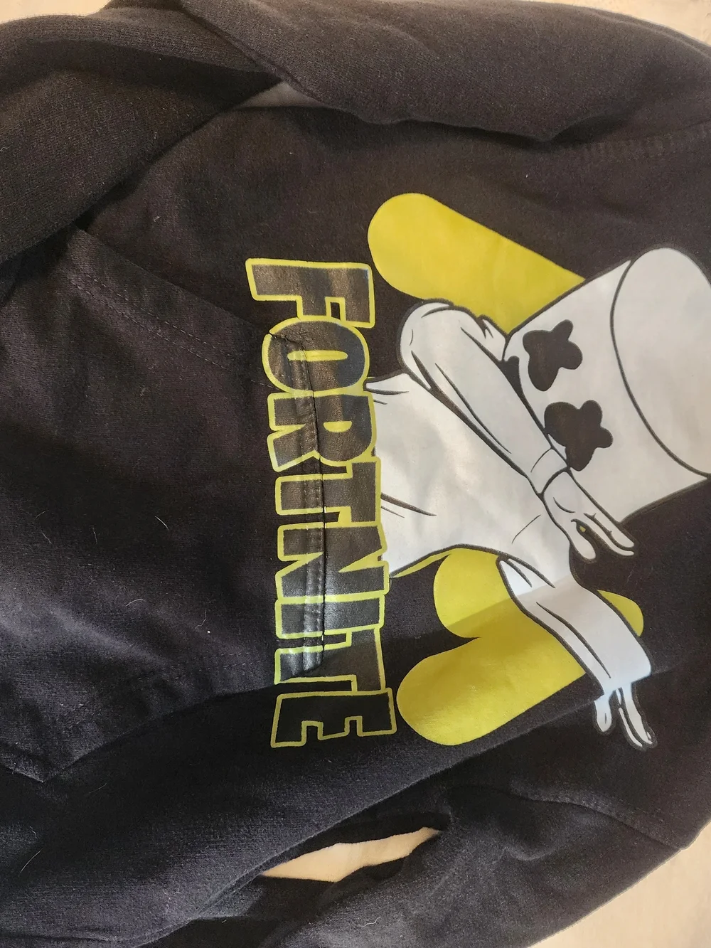 Fortnite Kids Black Hoodie with Yellow Graphic